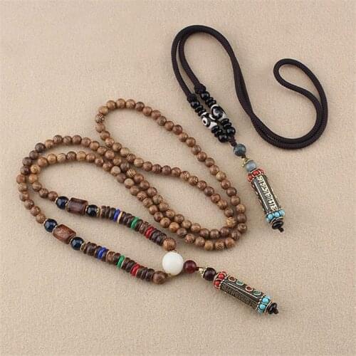 Tibetan Brass Metal Nepal Beads Handmade Clay Mosaic Golden Six-word Mantra Beads For Jewelry Making DIY Necklace Yoga Bracelets