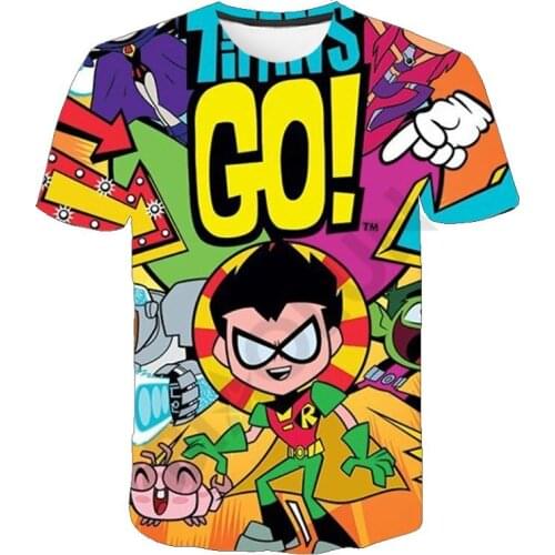 Toddler Boys Gilr Tops T-Shirt 3D Printed kids Titans GO Cartoon Tshirt Teen Clothing Kids Summer Boys Oversized Baby Clothes