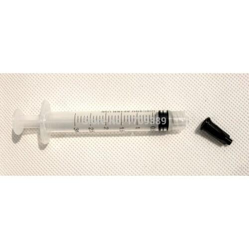 Pack of 100 x 3ml Luer lock Industrial Syringes W/ black tip cap
