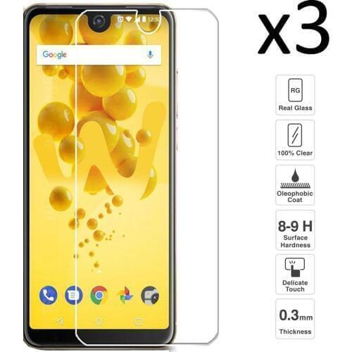Wiko View 2 Set 3 pieces tempered glass screen protector anti-scratch ultra thin easy to install