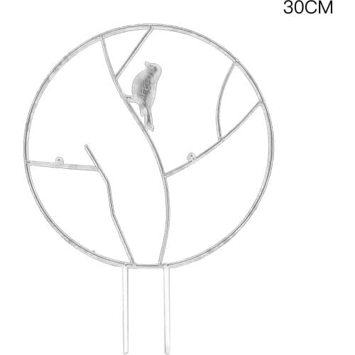 Plant Support Stake Climbing Frame Garden Flower Pot Holder Diameter 30cm High 40.5cm Green Tool White Ring Cage Vine Metal
