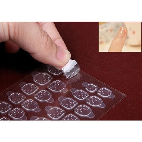 Hot sale 10Sheet/pack Transparent Double Sided Adhesive Sticker Fingernail Art False Nail Tips Extension Tool