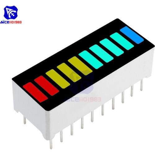 2PCS 10 Segment Full Color LED Bargraph Light Display Module Ultra Bright Red Yellow Green Blue 4 Color Available RYGB Dip DIY