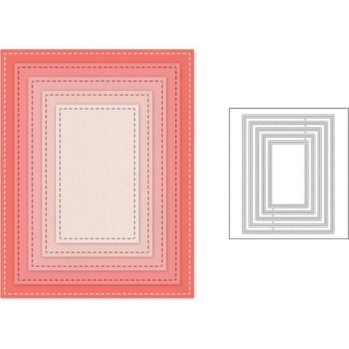 2020 New Rectangle Edge Sewing Thread Embossing Background Metal Cutting Dies For DIY Making Layered Card Scrapbooking No Stamps