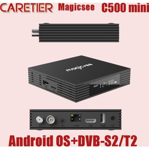 4PCS Satellite C500 MINI Digital Receiver DVB-S2X/S2 DVB T2 Android 4K TV Box Amlogic S905W