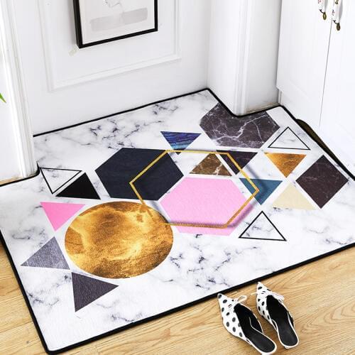 Nordic INS multicolor geometry large carpet home bedroom bedside entrance elevator floor mat sofa coffee table anti slip carpet