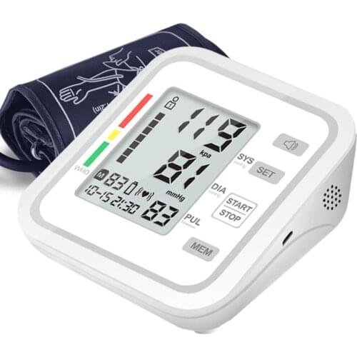 New Digital Automatic Blood Pressure Monitor Upper Arm Automatic Cuff BP Machine & Pulse Rate Monitoring Meter,Large LCD Display