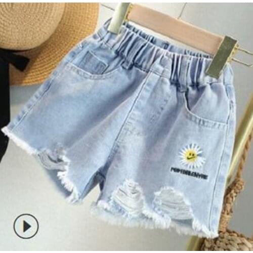 2015 summer New fashion girl jeans top quality jeans kids shorts , girls shorts for 5-15year shorts children