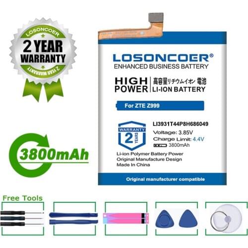 LOSONCOER Battery 3800mAh LI3931T44P8H686049 Battery For ZTE Axon M Z999 Z-01K