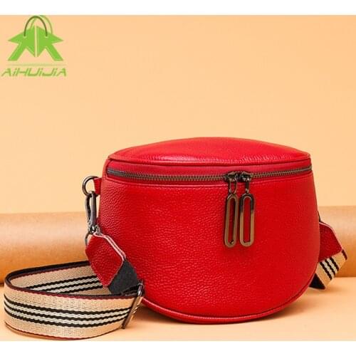 Fashion Women Genuine Leather Crossbody Bag Luxurious Designer Semicircle Saddle Bag 2021 New High Quality Womens Shoulder Bags