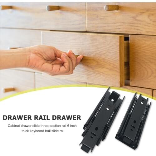 Cabinet Drawer Slide Mute Buffer Damping Ball Bearing Guide Rail Hardware for Household Bedroom Decoration
