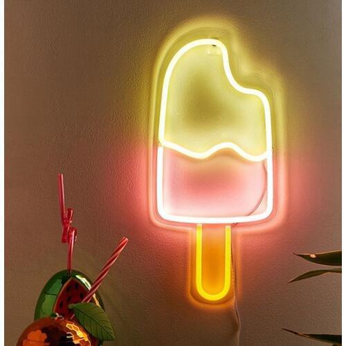 Mycyk Neon led modeling lamp ins ice cream wings rabbit ears whale modeling lights Interior decoration bedroom decoration lamp n