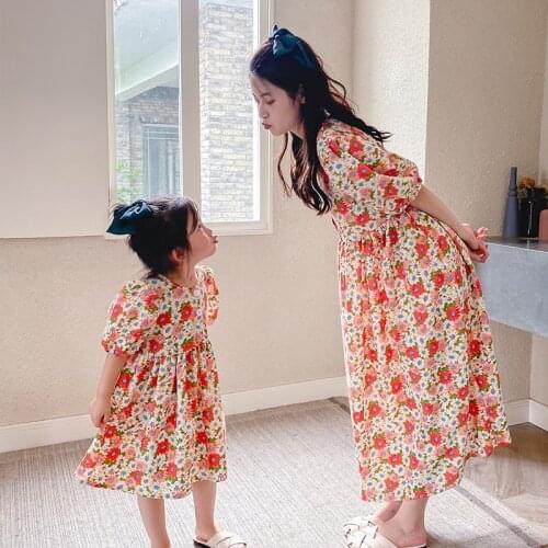 2020 new parent-child dress mother and women dress summer tide net red foreign girl high-end little daisy princess dress