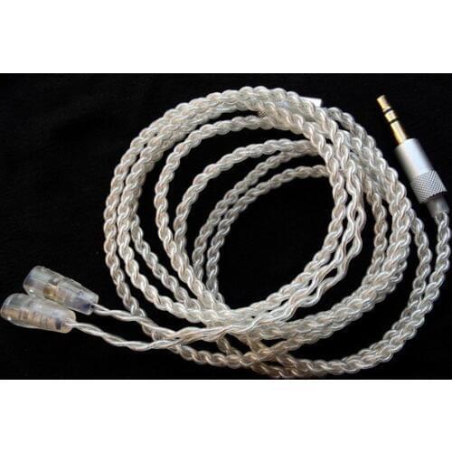 DIY upgrade wire earphone wire with pin IE80/TF/UE Silver plated transparent wire