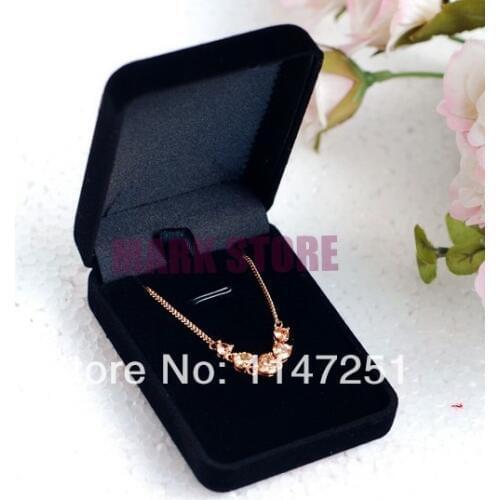 Wholesale 12pcs/Lot 8x6x3cm Black Velvet Box Fashion Jewelry Necklace Gift Box Favor Earrings Display Packaging Boxes Case