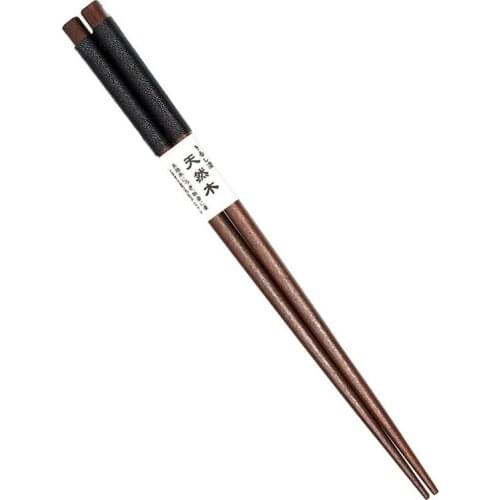 1 Pairs Japanese Natural Wood Chopsticks Value Pack Cooking Tableware Theaceae Black