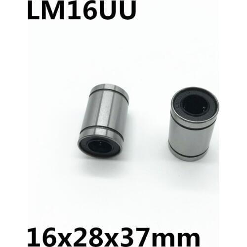 2pcs LM16UU ball bearing inner diameter 16x28x37 mm guide linear optical axis bearings Linear motion bearings high quality LM16