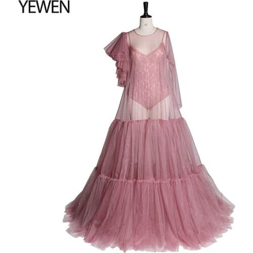 Dusty Pink Tulle Maternity Dress with Bodysuit Photo Shoot Photography Props Maternity Photography Tulle Gown Costume Dress