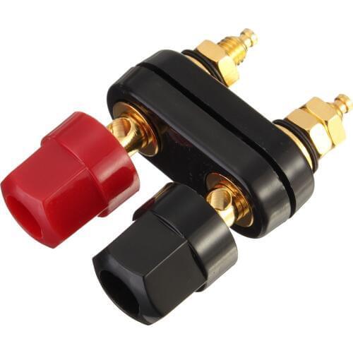Dual Binding Post Banana Plug Jack Socket Red Black Speaker Amplifier Terminal Connectors Kit