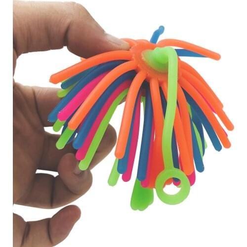 TPR Stretchy String Kids Anti Stress Decompression Toys Colorful Rope