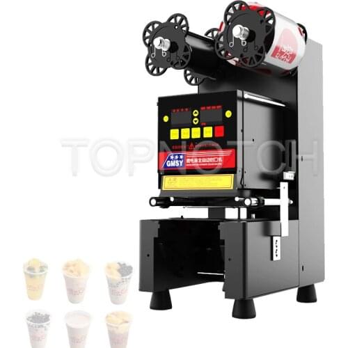 Plastic Paper Stand Cup Fast Electric Sealing Machine Bubble Tea Coffee Single Cup Sealer Automatic Sealing Machine