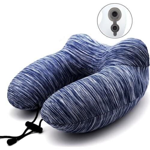 U-Shape Inflatable Travel Pillow for Airplane Inflatable Neck Pillow Travel Accessories Ultra-light Comfortable Car Pillow Sleep