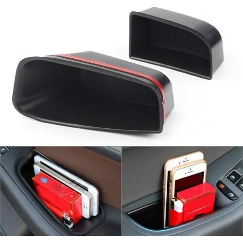 For Audi Q5 2009-2016 2PCS ABS Car Front Door Storage Box Organizer Container Holder Left Driver Only