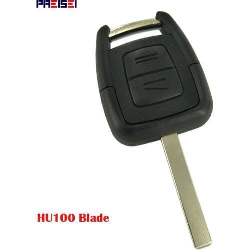PREISEI 2 Button Replacements Remote car Key Shell For OPEL VAUXHALL Vectra Zafira Omega Astra h j insignia g Mk4 HU100 Blade