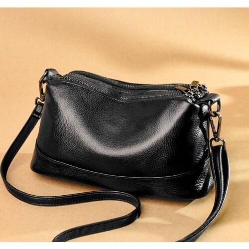 Counter Genuine Bag Female 2021 Quality Leather Shoulder Bag For Women Casual All-match Daily Shopper Cross Body Bag Mother Gift