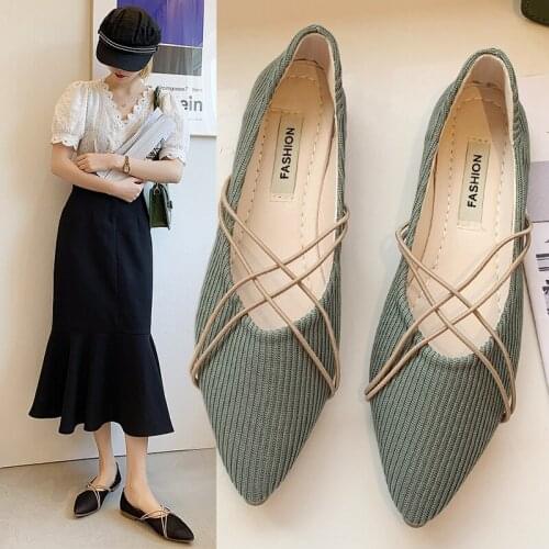 Womens Flat Shoes, Comfortable Trendy Woven Pointed Shoes
