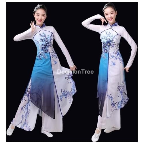 2021 woman stage dance dress chinese traditional costumes adult tang suit performance hanfu female cheongsam dance costumes
