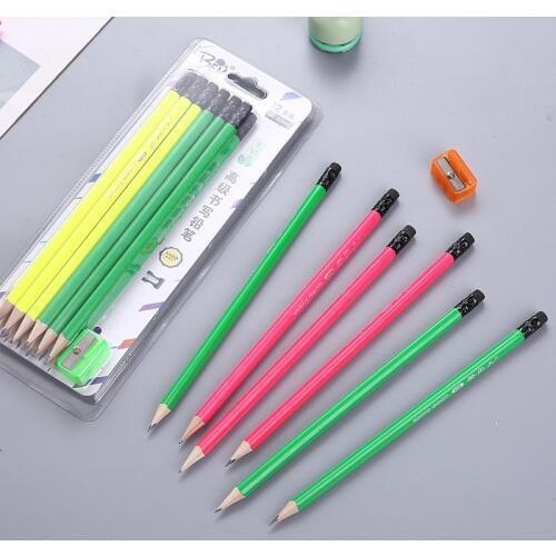 12 sticks writing pencil with pencil sharpener student professional drawing pencil office or school supplies