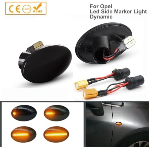 2Pcs Dynamic LED Side Marker Lights Car Accessories For Opel Astra F Corsa B C Combo C Meriva A Tirgra A Sintra Turn Signal Lamp