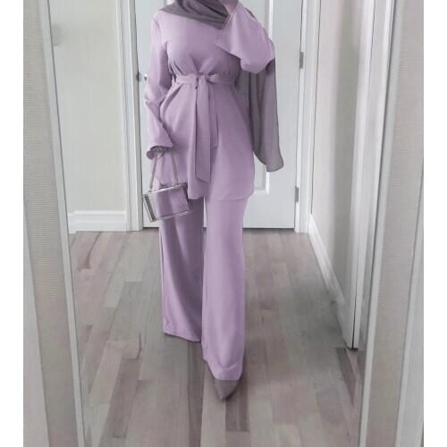2 Pieces peignoir sets Abaya Turkish Hijab Muslim Dress Women Islamic suits Grote Maten Dames Kleding Ensemble Femme Musulmane