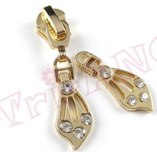 20pcs/lot, Stylish Rhinestones Inlaid 5# Zinc Alloy Zipper Sliders