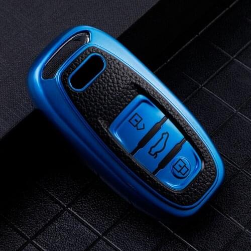 2021 Stylish TPU Leather Grain Car Remote Smart Key Cover Case Shell For Audi A1 A3 A4 A5 A6 A7 A8 Quattro Q3 Q5 Q7 2009-2015