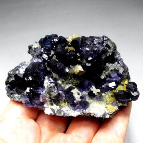 262g Blue Fluorite Cluster on Matrix - crystals and stones healing Mineral specimen Home Decor feng shui decoration