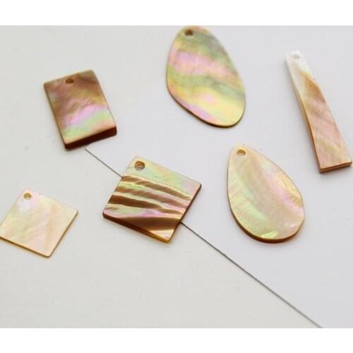5pcs / bag natural penguin shell geometric edge hole pendant jewelry making handmade DIY necklace hair clip earring accessories