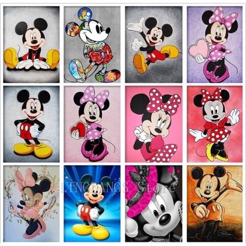 5D DIY Full Drill Diamond Painting Disney Cartoon Animal Mickey Minnie Diamond Mosaic Embroidery Cross Stitch Home Decor Gift