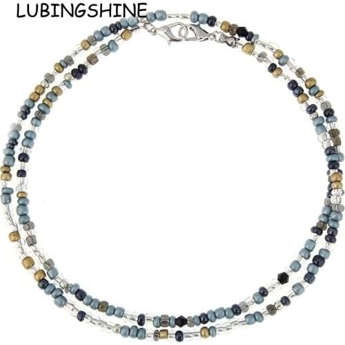 Bohemian Women Crystal Seed Bead Eyeglass Eyewears Sunglasses Reading Glasses Chain Necklace chokers Strap Rope for Mask