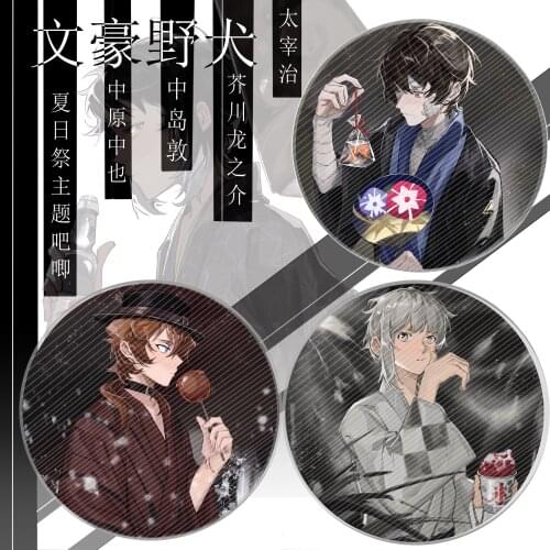 New 2021 HOT Bungo Stray Dogs Dazai Osamu Cute Metal Badge Gifts Button Brooch Pins Cosplay Collection Clothing Decor Xmas Anime