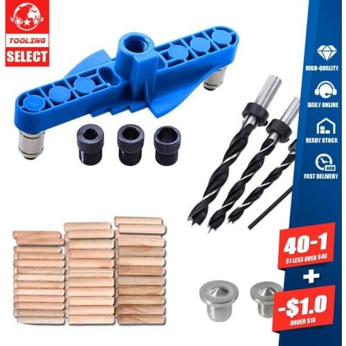 Centering Wood Hole Drilling Scriber Locator Drill Bit Set Woodworking Hole Jig Kit Puncher DIY Carpentry Tool Round Tenon