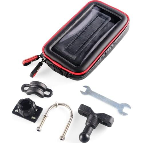 For GPS Bicycle Motorcycle Phone Holder Waterproof Case Adjustable Handlebar Support Mobile Stand Cover Card Slots Phone Bag