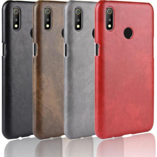 For OPPO Realme 3 ShockProof luxury PU Leather Hard Back Cover Case For Realme 3 Phone Case