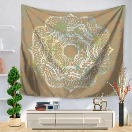 Home Decorative Wall Hanging Carpet Tapestry 130x150cm Rectangle Bedspread Abstract Geometrci Line Flower Pattern GT1157