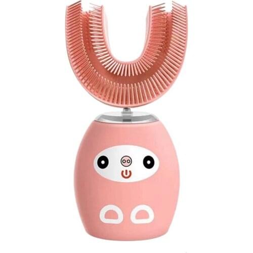 U-Shaped Electric Toothbrush Recharge Automatic Ultrasonic Toothbrush Kids Cartoon Pattern Toothbrush