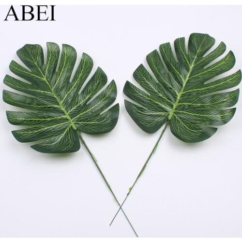 10pcs/lot Artificial Green Palm Leave for Wedding Evening Party Home Decoration DIY Garden Fake Leaf