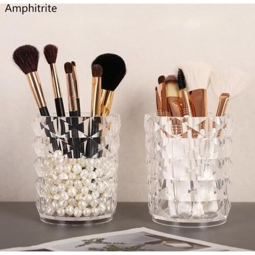 Make-up Brush Storage Box Make Up Organizer Make Up Bucket Pen Holder Plastic Box Brush Eyebrow Pencil Holder Diamond