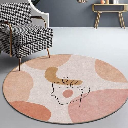 Ins Round Carpet Large Area Rugs for Living Room Bedside Rug Mat Water Absorbent Floor Mat Non-slip Door Mats Tapis Nordic Style