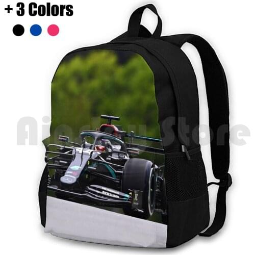 Lewis Racing During The 2020 Austrian Grand Prix Black Livery Outdoor Hiking Backpack Waterproof Camping Travel Racecar Racing